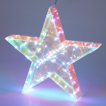 LED Vánoční dekorace 50xLED/3xAA 40 cm teplá bílá hvězda