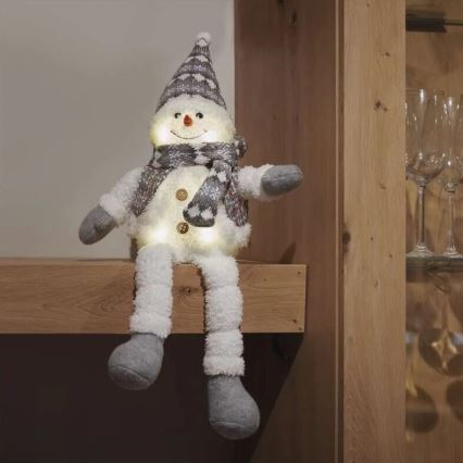 LED Vánoční dekorace 6xLED/3xAA sněhulák