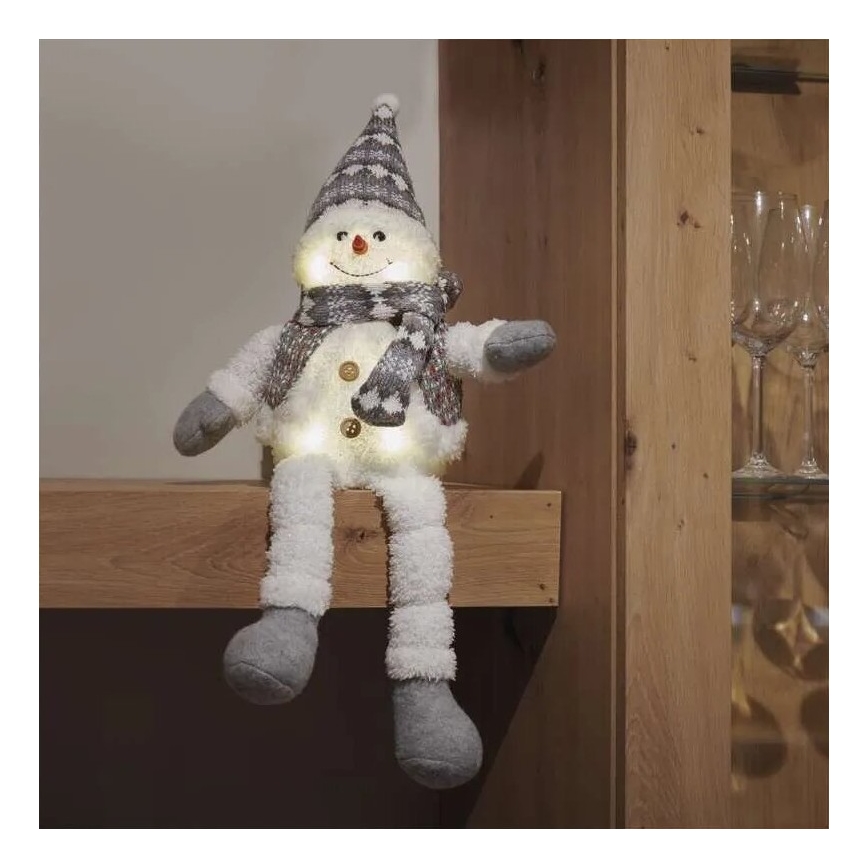 LED Vánoční dekorace 6xLED/3xAA sněhulák