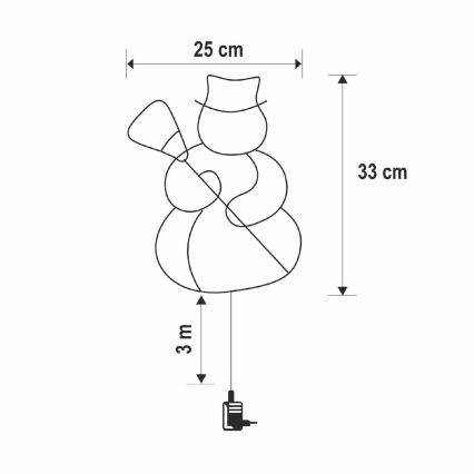 LED Vánoční dekorace do okna 35xLED/230V IP44 sněhulák teplá bílá