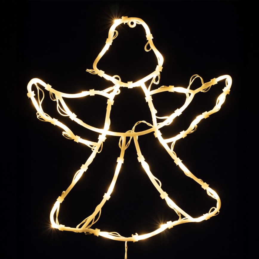 LED Vánoční dekorace do okna 35xLED/3xAA IP44 anděl teplá bílá