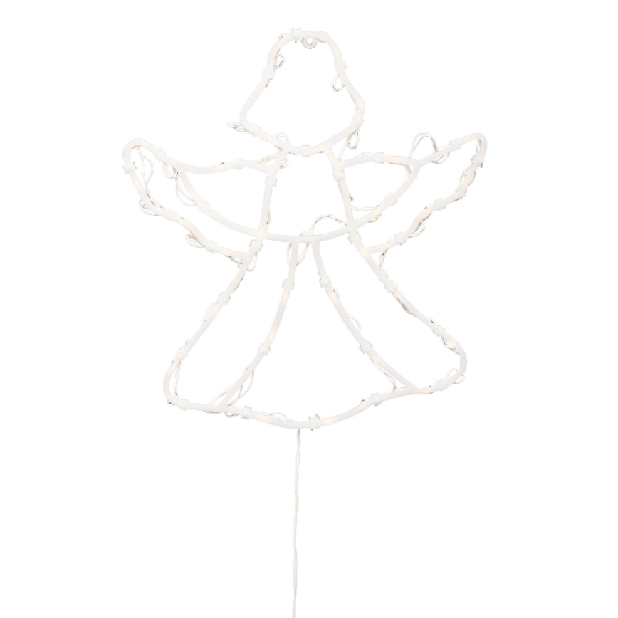 LED Vánoční dekorace do okna 35xLED/3xAA IP44 anděl teplá bílá