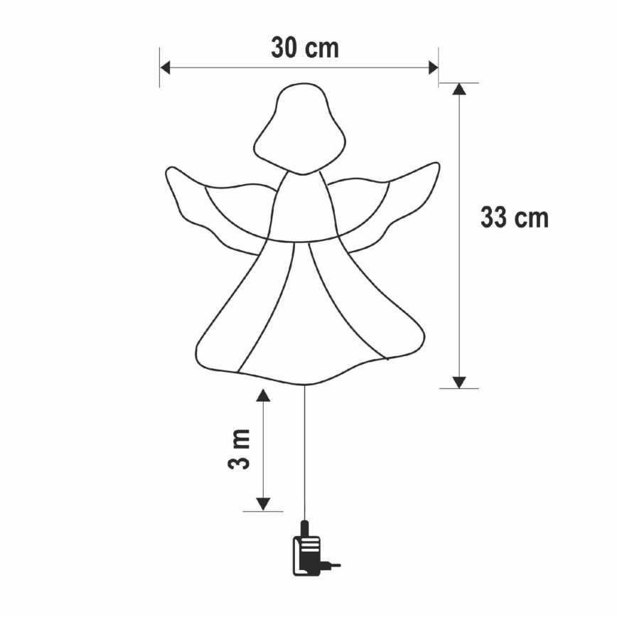 LED Vánoční dekorace do okna 35xLED/3xAA IP44 anděl teplá bílá