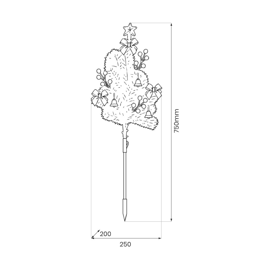 LED Vánoční dekorace LED/1W/230V 75 cm IP44 zelená