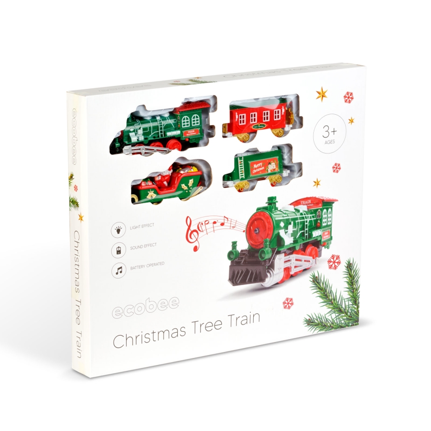 LED Vánoční dekorace LED/2xAA pr. 80 cm vláček na stromeček