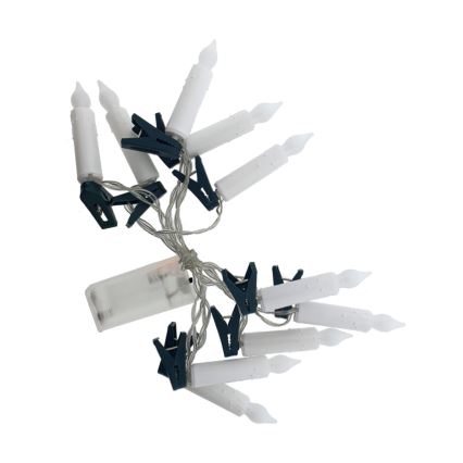 LED Vánoční dekorační řetěz 10xLED/2xAA 1,65 m teplá bílá svíčky