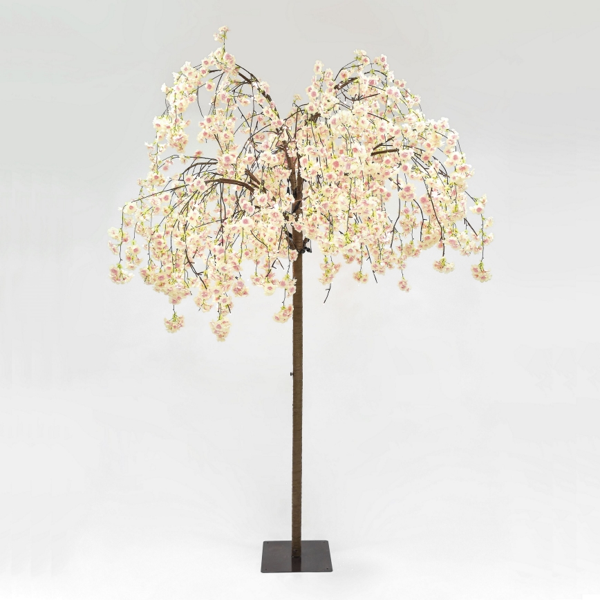 LED Vánoční dekorativní umělý strom CHERRY TREE 288xLED/230V 2,5 m třešeň