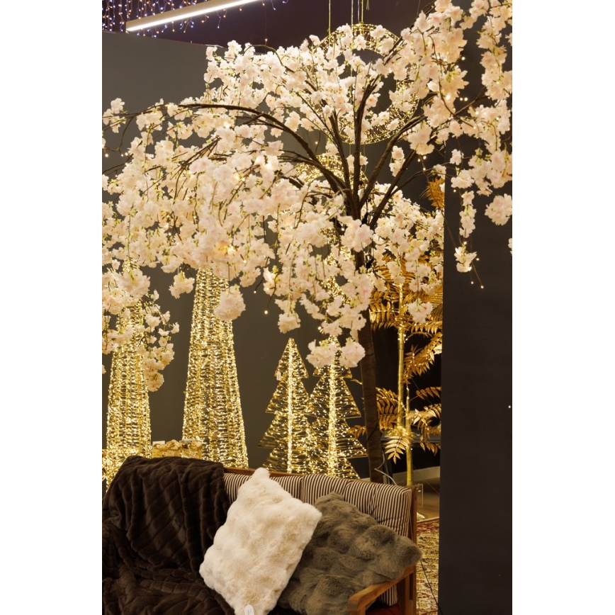 LED Vánoční dekorativní umělý strom CHERRY TREE 288xLED/230V 2,5 m třešeň