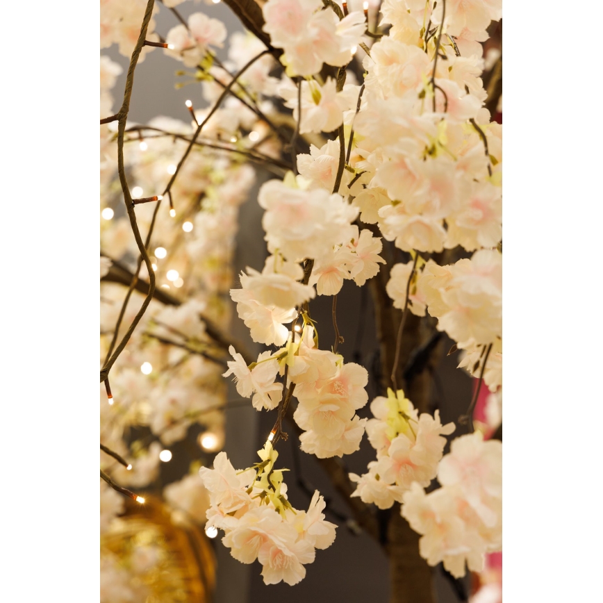 LED Vánoční dekorativní umělý strom CHERRY TREE 288xLED/230V 2,5 m třešeň