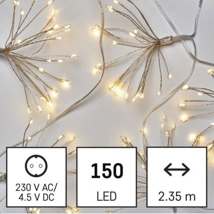 LED Vánoční řetěz 150xLED/5,35m teplá bílá