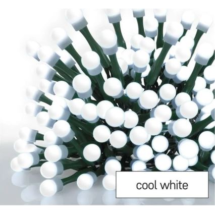 LED Vánoční řetěz 200xLED/8 funkcí 20m IP44 studená bílá