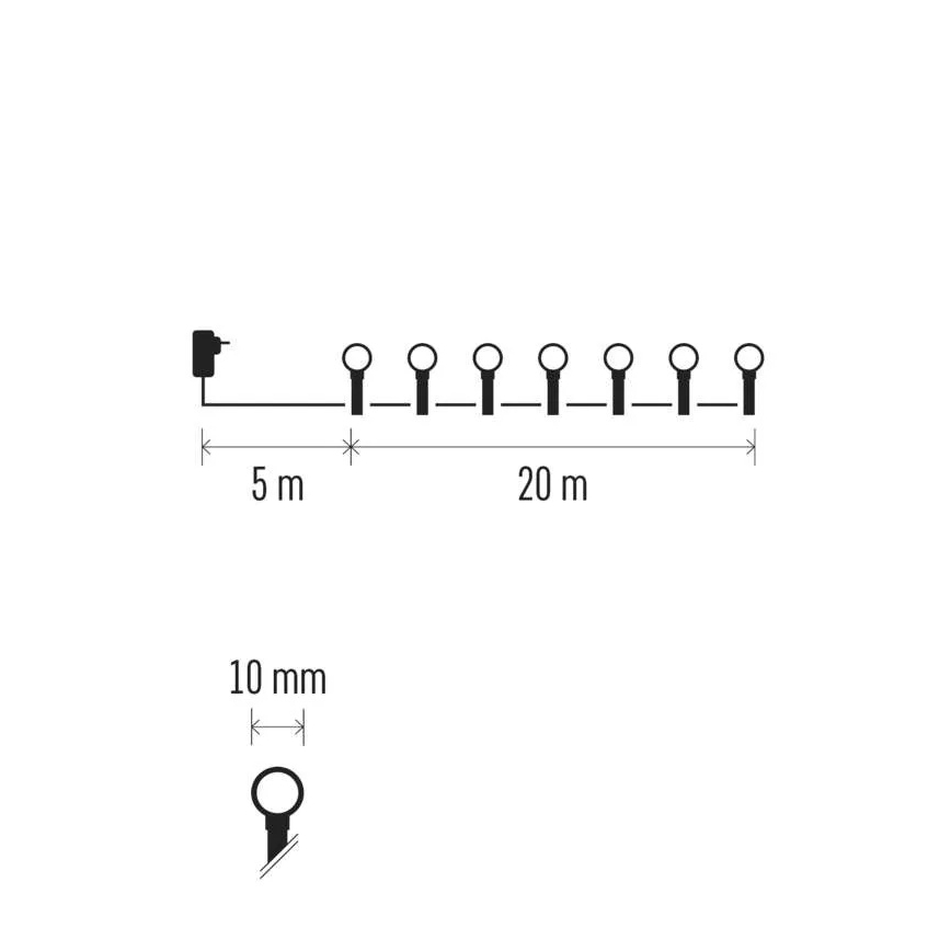 LED Vánoční řetěz 200xLED/8 funkcí 25m IP44 multicolor