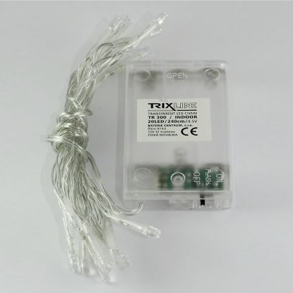 LED Vánoční řetěz 20xLED/2 funkce 2,4m studená bílá