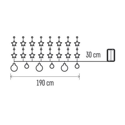 LED Vánoční řetěz 20xLED/2xAA 2,2 m teplá bílá