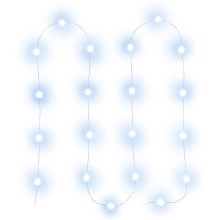 LED Vánoční řetěz 20xLED/2xAA 2,3m studená bílá