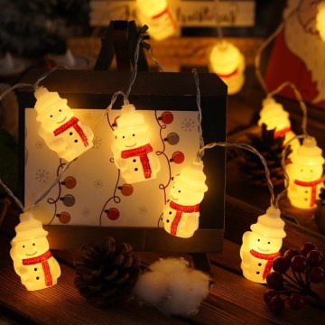 LED Vánoční řetěz 20xLED/3xAA/teplá bílá 3,3m sněhuláci