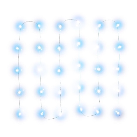 LED Vánoční řetěz 30xLED/3xAA 3,3m studená bílá