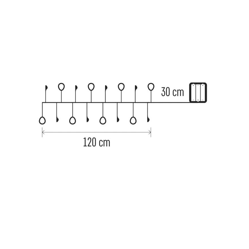 LED Vánoční řetěz 40xLED/3xAA 1,5 m teplá bílá
