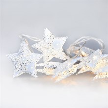 LED Vánoční řetěz hvězdy 1 m 10xLED/2xAA