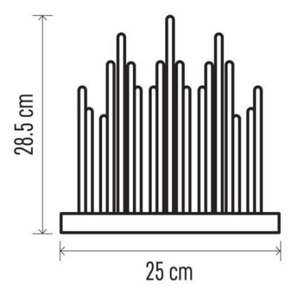 LED Vánoční svícen 19xLED/3xAA šedá