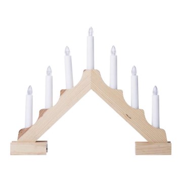 LED vánoční svícen CANDLESTICK 7xLED/0,42W/2xAA přírodní LED vánoční svícen CANDLESTICK 7xLED/0,42W/2xAA přírodní