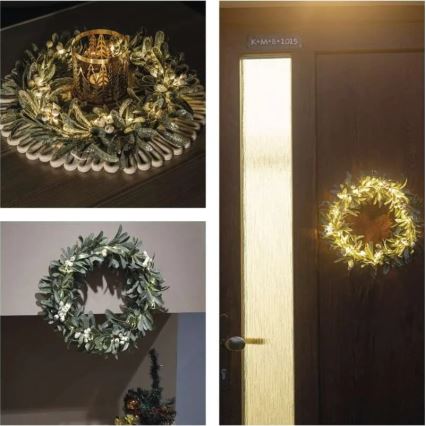 LED Vánoční věnec 25xLED/3xAA pr. 35 cm