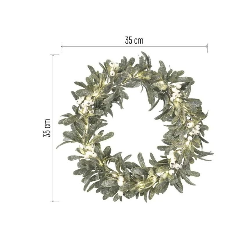 LED Vánoční věnec 25xLED/3xAA pr. 35 cm