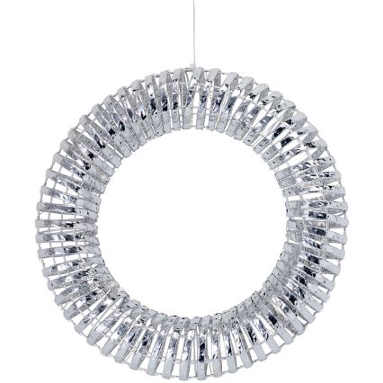 LED Vánoční věnec 30xLED/3xAA pr. 40 cm teplá bílá věnec/stříbrná