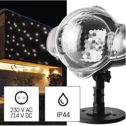 LED Vánoční venkovní projektor LED/4W/230V IP44 studená bílá