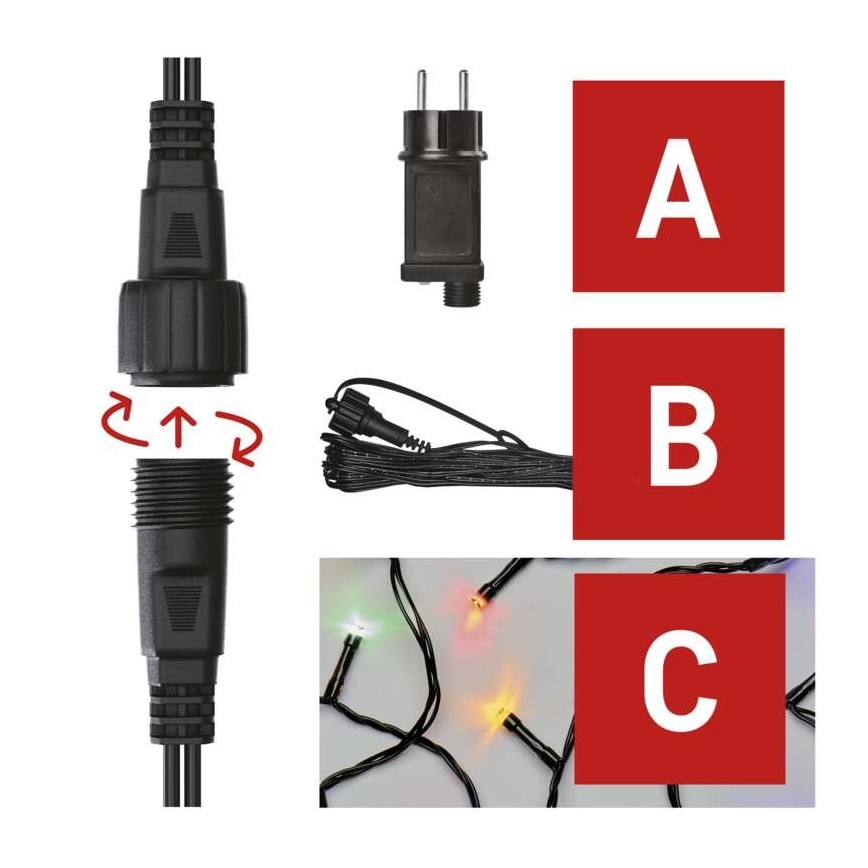 LED Vánoční venkovní řetěz 100xLED/15m IP44 multicolor