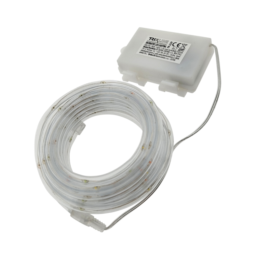 LED Vánoční venkovní řetěz 100xLED/3xAA 5,45 m IP44 multicolor