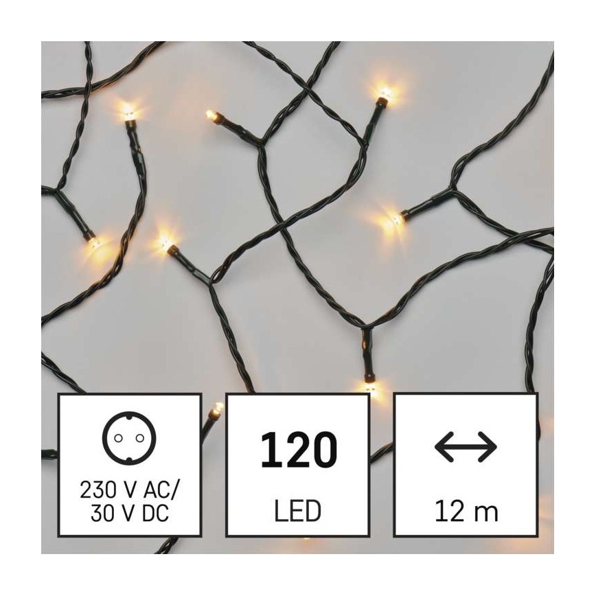 LED Vánoční venkovní řetěz 120xLED/17m IP44 vintage