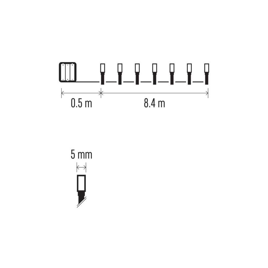LED Vánoční venkovní řetěz 120xLED/8,9m IP44 teplá bílá