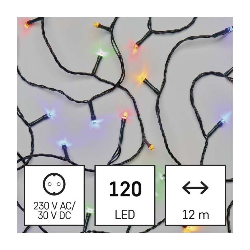 LED Vánoční venkovní řetěz 120xLED/8 módů 17m IP44 multicolor