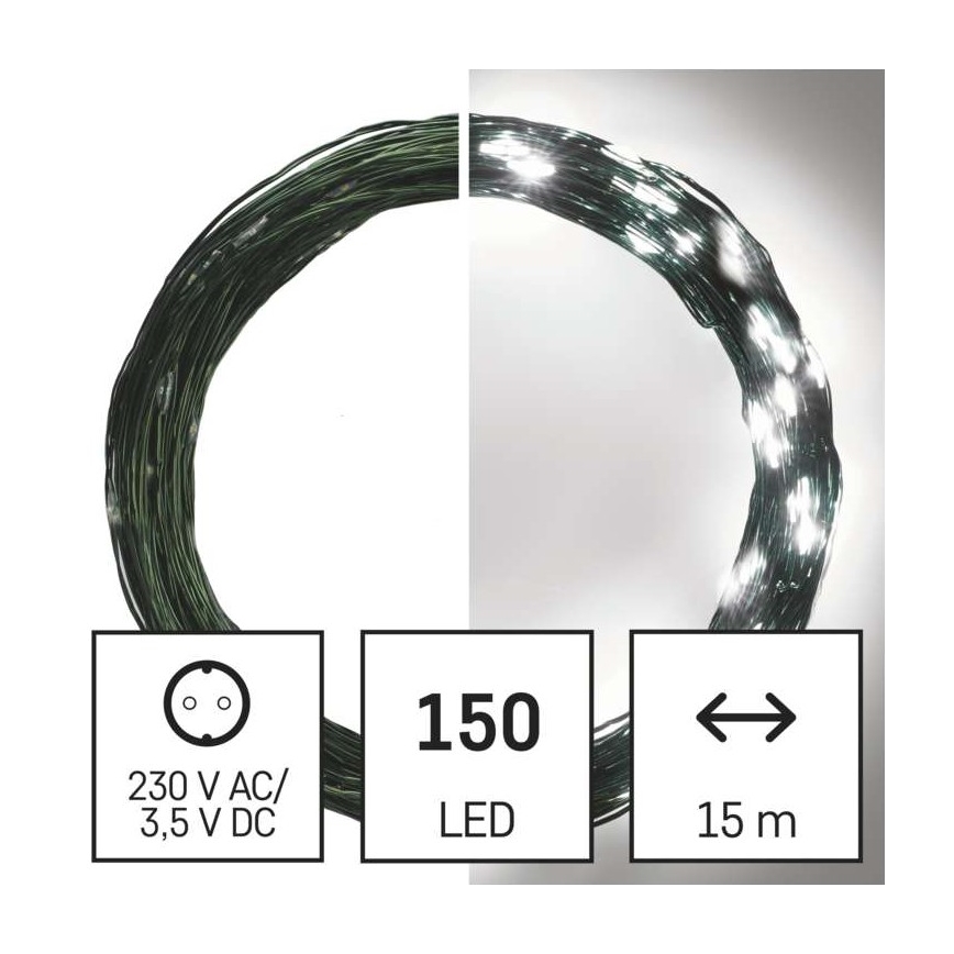 LED Vánoční venkovní řetěz 150xLED/20m IP44 studená bílá