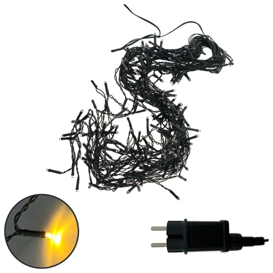 LED Vánoční venkovní řetěz 200xLED/230V 7,6 m IP44 černá