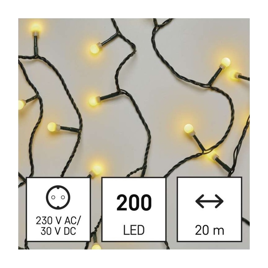 LED Vánoční venkovní řetěz 200xLED/25m IP44 teplá bílá