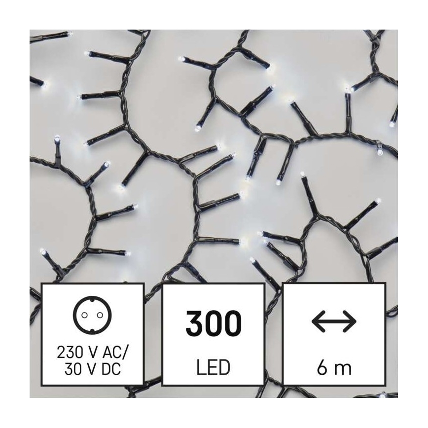 LED Vánoční venkovní řetěz 300xLED/11m IP44 studená bílá