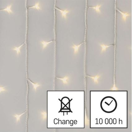 LED Vánoční venkovní řetěz 300xLED/8 módů 10m IP44 teplá bílá + dálkové ovládání