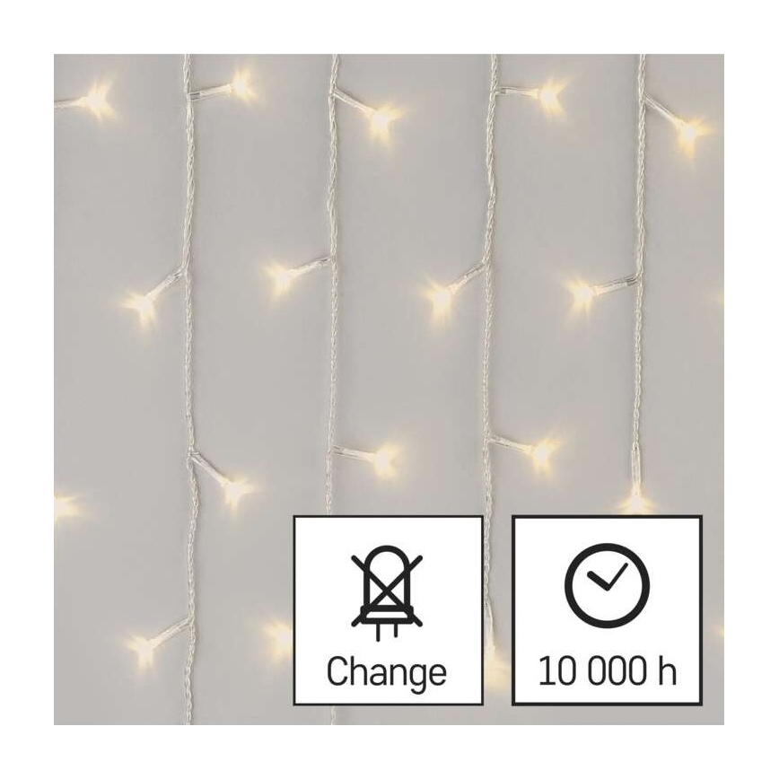 LED Vánoční venkovní řetěz 300xLED/8 módů 10m IP44 teplá bílá + dálkové ovládání