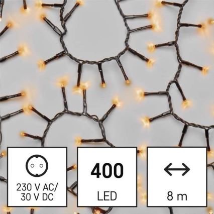 LED Vánoční venkovní řetěz 400xLED/13m IP44 vintage