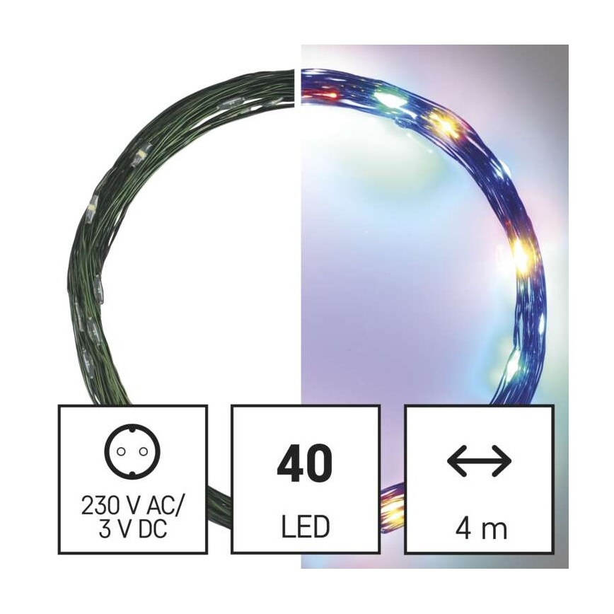 LED Vánoční venkovní řetěz 40xLED/9m IP44 multicolor