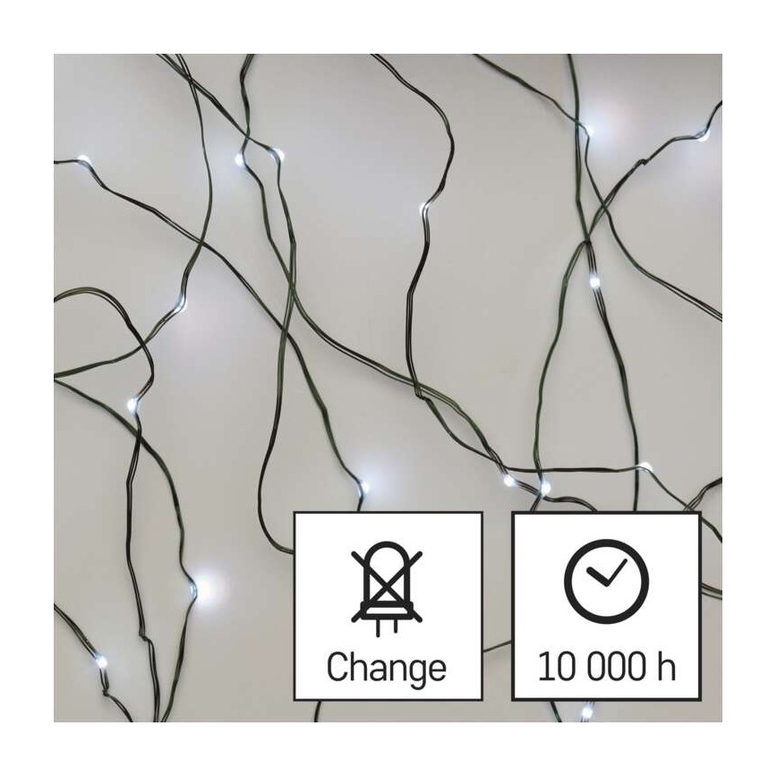 LED Vánoční venkovní řetěz 40xLED/9m IP44 studená bílá