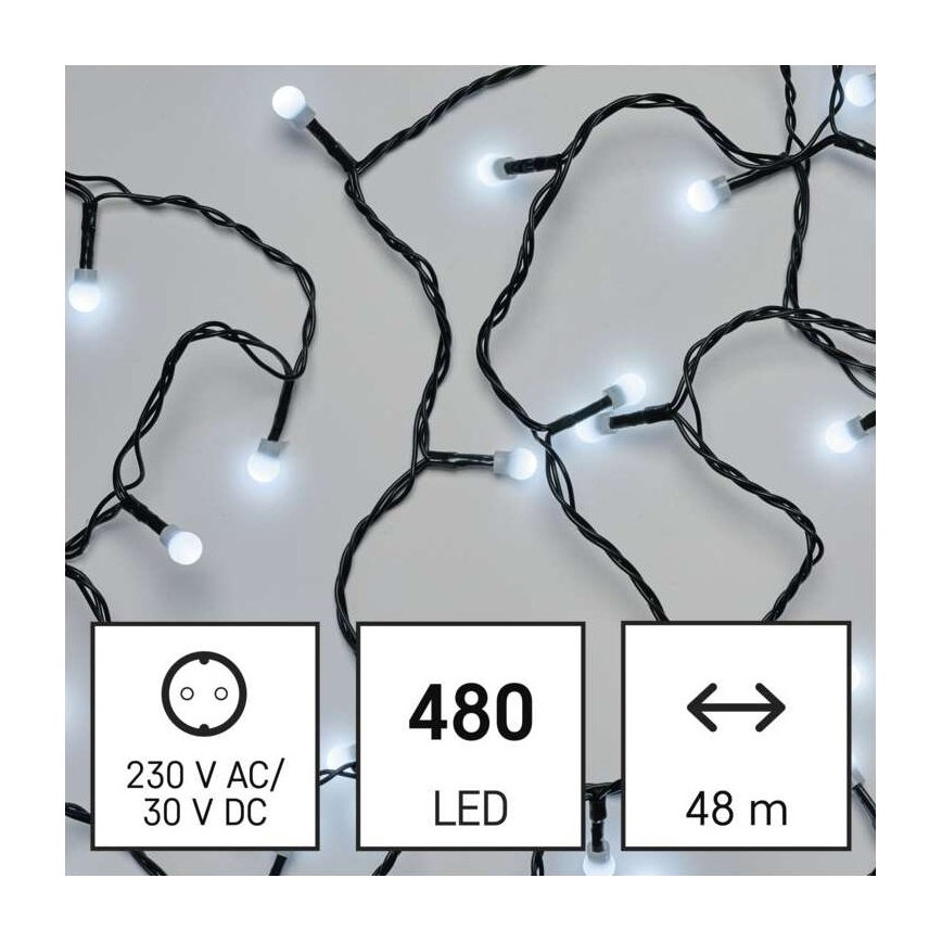 LED Vánoční venkovní řetěz 480xLED/53m IP44 studená bílá