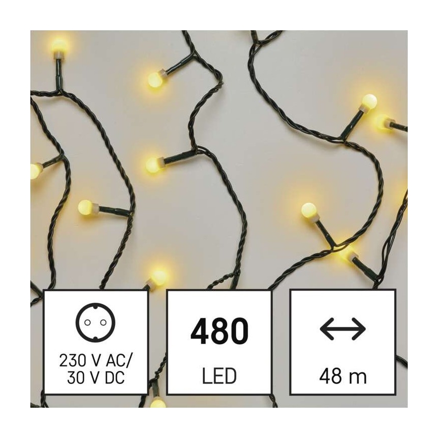 LED Vánoční venkovní řetěz 480xLED/53m IP44 teplá bílá