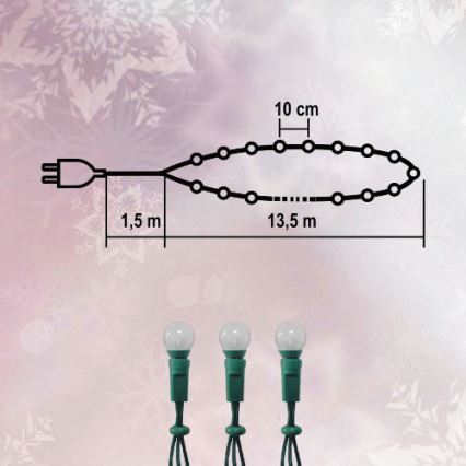Vánoční řetěz venkovní 35m 500xLED/230V IP44