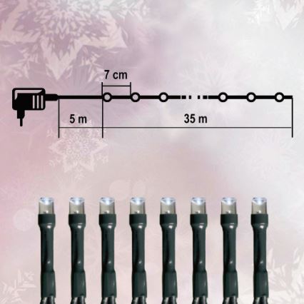 Vánoční řetěz venkovní 35m 500xLED/230V IP44
