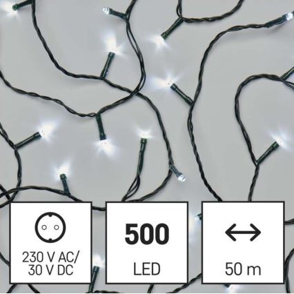 LED Vánoční venkovní řetěz 500xLED/55m IP44 studená bílá