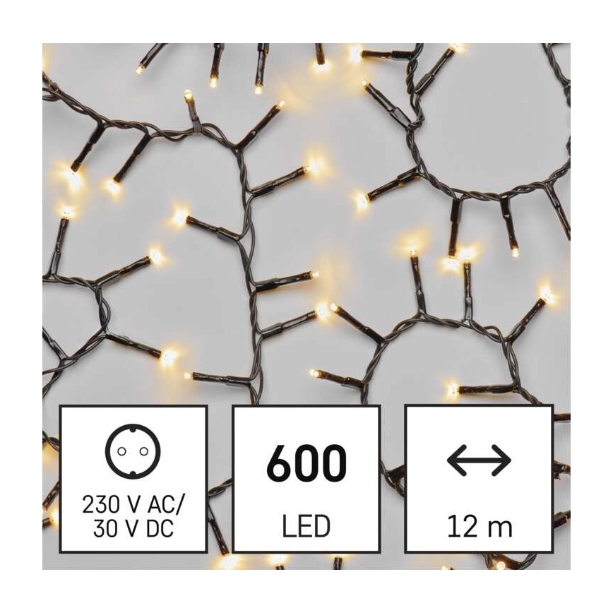 LED Vánoční venkovní řetěz 600xLED/17m IP44 teplá bílá