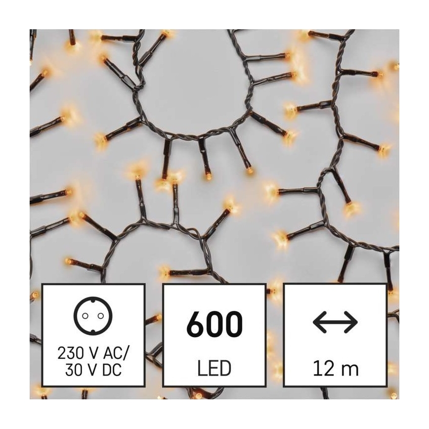 LED Vánoční venkovní řetěz 600xLED/17m IP44 vintage